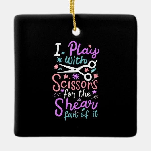 美容師の美容師ギフト セラミックオーナメント (正面)