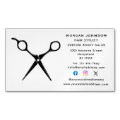 美容師の美容師ソーシャルメディア マグネット名刺 (正面)