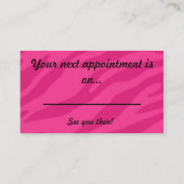 美容師の美容院の名刺 予約カード (裏面)