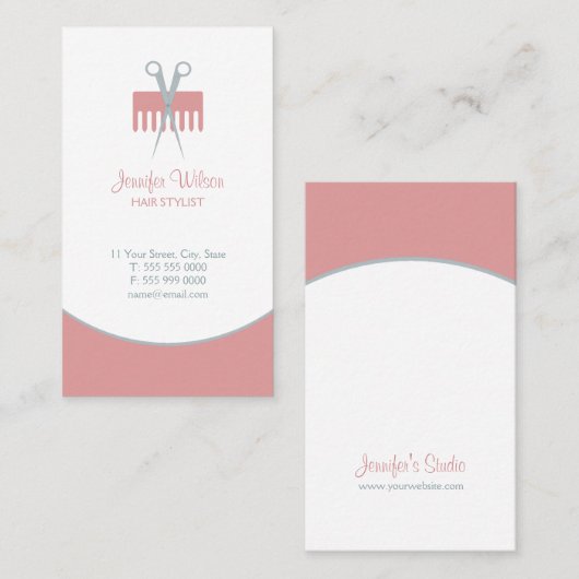 美容師の美容院の名刺 名刺 (正面/裏面)