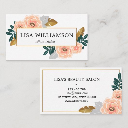 美容師の美容院 名刺 (正面/裏面)