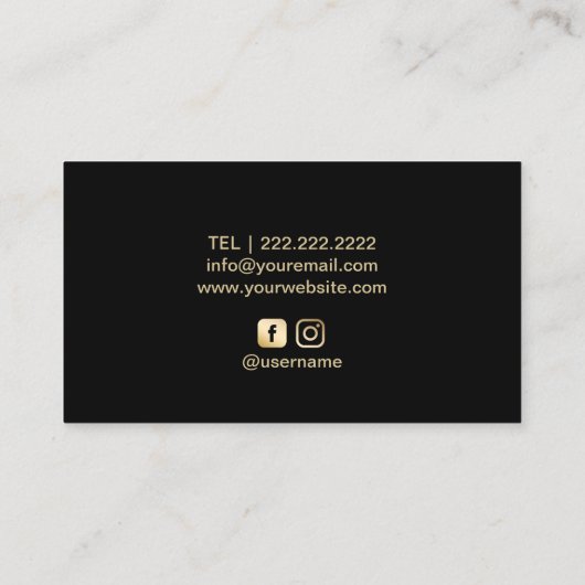 美容師の贅沢な金ゴールドの孔雀はサロンに羽をつけます 名刺 (裏面)