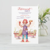 美容師の退職パーティの招待状 招待状 (スタンド正面)