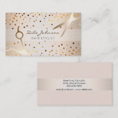 美容師の金ゴールドのグリッターの紙吹雪の大広間 名刺 (正面/裏面)