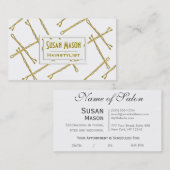 美容師の金ゴールドのボビーピン 予約カード (正面/裏面)