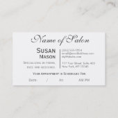 美容師の金ゴールドのボビーピン 予約カード (裏面)