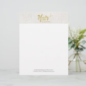 美容師の金ゴールドの原稿のエレガントな麻布 レターヘッド (スタンド正面)