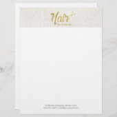 美容師の金ゴールドの原稿のエレガントな麻布 レターヘッド (正面/裏面)