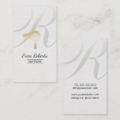 美容師の金ゴールドの打撃のドライヤーのエレガントな原稿のサロン 名刺 (正面/裏面)