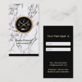 美容師の金ゴールドはアポイントメントを切りましたり及びとかします 予約カード (正面/裏面)