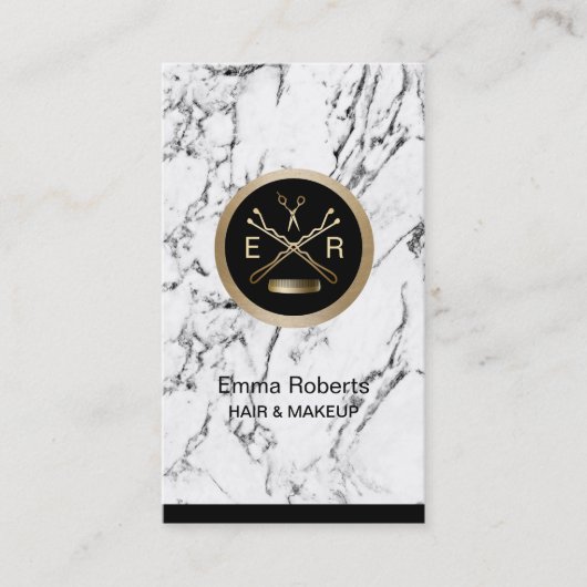 美容師の金ゴールドはアポイントメントを切りましたり及びとかします 予約カード (正面)