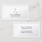 美容師の金ゴールドはミニマルな美容院を切ります 名刺 (正面/裏面)