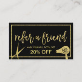 美容師の金ゴールドは及びより乾燥したサロンの紹介切ります 紹介カード (正面)