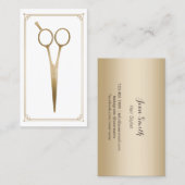 美容師の金ゴールドは美容院のヘアーサロンを切ります 名刺 (正面/裏面)