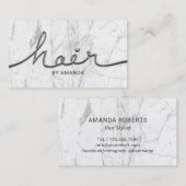美容師の金属の原稿の白い大理石のヘアーサロン 名刺 (正面/裏面)