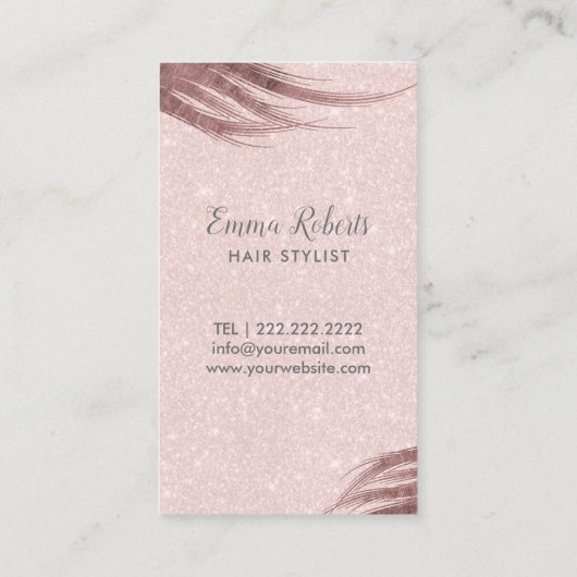 美容師の銀のグリッターは赤面のピンクを切ります 名刺 (裏面)