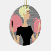 美容師の陶磁器のクリスマスオーナメント セラミックオーナメント (右)