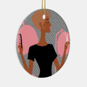 美容師の陶磁器のクリスマスオーナメント セラミックオーナメント (右)