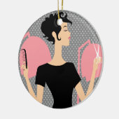 美容師の陶磁器のクリスマスオーナメント セラミックオーナメント (左)