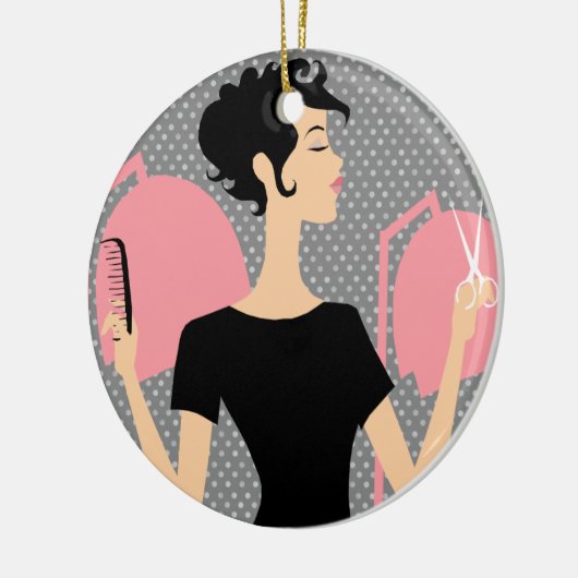 美容師の陶磁器のクリスマスオーナメント セラミックオーナメント (左)