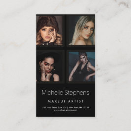 美容師の髪とメイクアップアーティストブラック 名刺