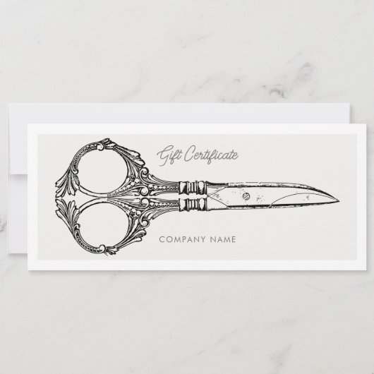 美容師の髪のサロンギフト証明書券 (裏面)