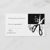 美容師の魔法の渦巻の白黒は切ります 予約カード (裏面)