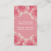 美容師の黒によってひもで締められる花の美容院 名刺 (裏面)