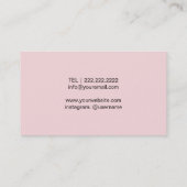 美容師の黒はエレガントな淡いピンクを切ります 名刺 (裏面)