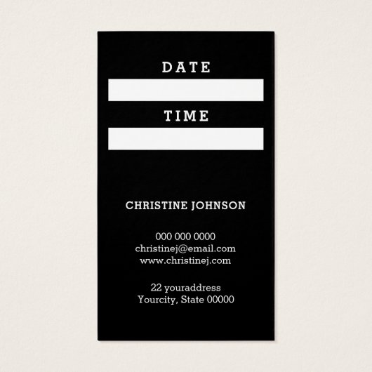 美容師はさみアポイントメントカード (裏面)