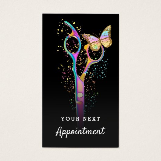 美容師はさみアポイントメントカード (正面)