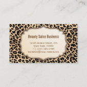 美容師はさみエレガントクリームヒョウ柄 名刺 (裏面)