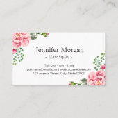 美容師はさみエレガントフローラ包装 名刺 (裏面)