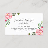 美容師はさみエレガントフローラ包装 名刺 (裏面)