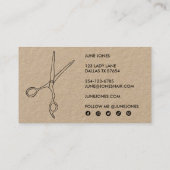 美容師はさみエレガントワイルドフラワークラフト 名刺 (裏面)