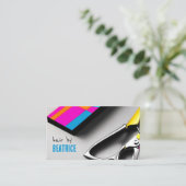 美容師はさみカラフルカスタム 名刺 (スタンド正面)