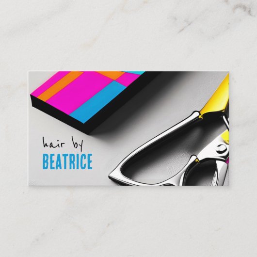 美容師はさみカラフルカスタム 名刺 (正面)