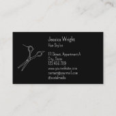 美容師はさみシックモダンシンプルラインアート 名刺 (裏面)