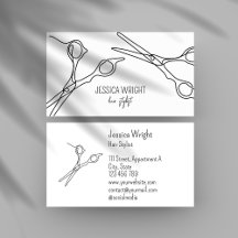 美容師はさみシックモダンシンプルラインアート