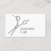 美容師はさみシックモダンシンプルラインアート 名刺 (正面)