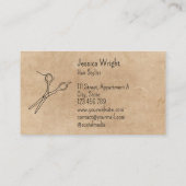 美容師はさみシックモダンシンプルラインアート 名刺 (裏面)