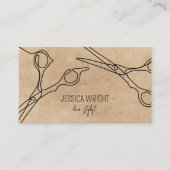 美容師はさみシックモダンシンプルラインアート 名刺 (正面)