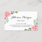 美容師はさみスクリプトフローラ金ゴールド ストライプの 名刺 (裏面)