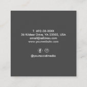 美容師はさみダークグレー理容師カスタム スクエア名刺 (裏面)