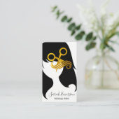 美容師はさみヘアロゴ 名刺 (スタンド正面)