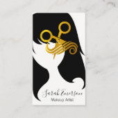 美容師はさみヘアロゴ 名刺 (正面)