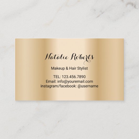 美容師はさみモダン金ゴールドロイヤリティパンチ ロイヤリティカード (裏面)