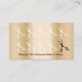 美容師はさみモダン金ゴールドロイヤリティパンチ ロイヤリティカード (正面)