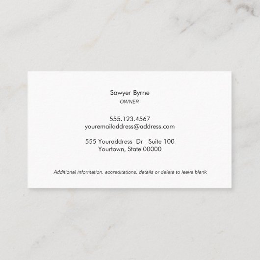 美容師はさみロゴ銀と黒 名刺 (裏面)