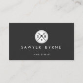 美容師はさみロゴ銀と黒 名刺 (正面)